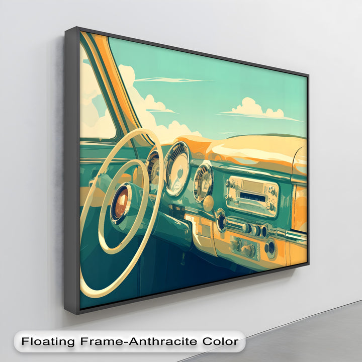 Cruise Control – Retro Car Dashboard Canvas Print