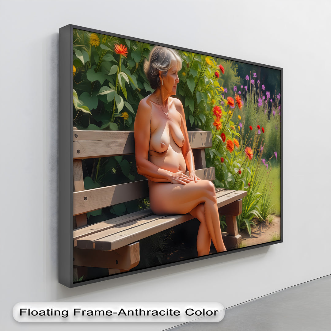 Garden Serenity – Mature Nude Canvas Wall Art | Canvas Prints