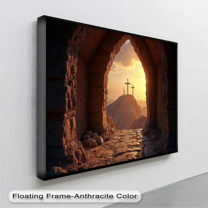 Resurrection Light – Three Crosses at Sunrise Canvas Print - MyPhotoStation