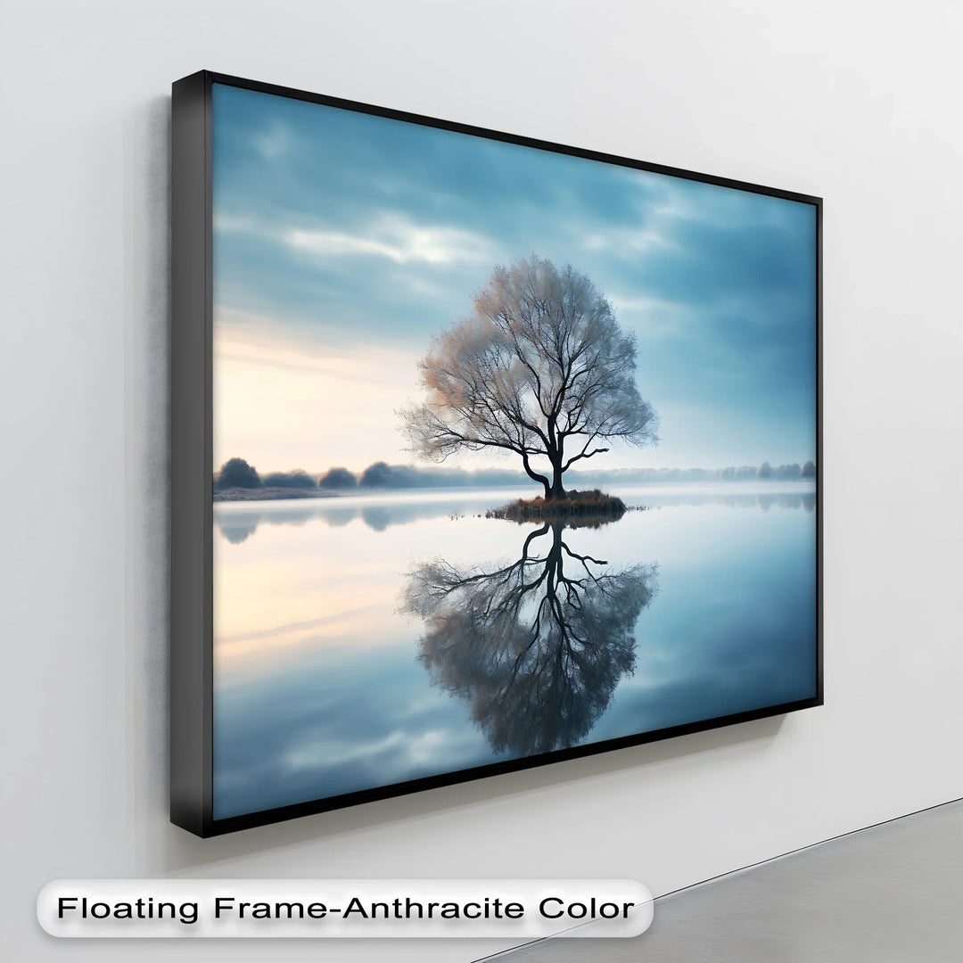 Minimalist Tree and Water - Landscape Canvas Print