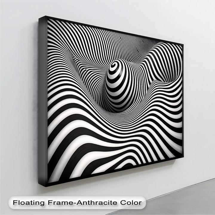 Hypnotic Spiral Wave Illusion – Black & White Canvas Print - MyPhotoStation