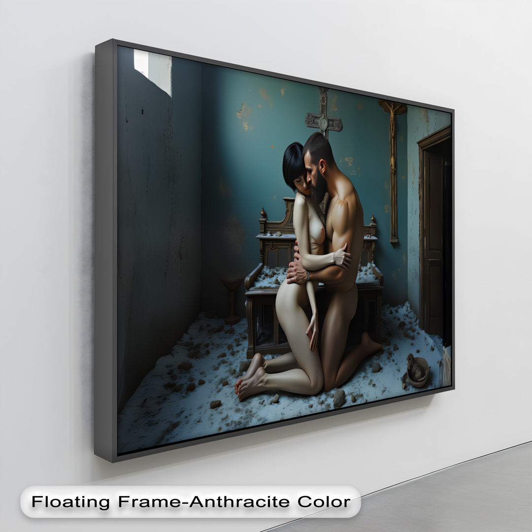 Devotion in Ruin – Gothic Erotic Canvas Art | Large Canvas Wall Decor