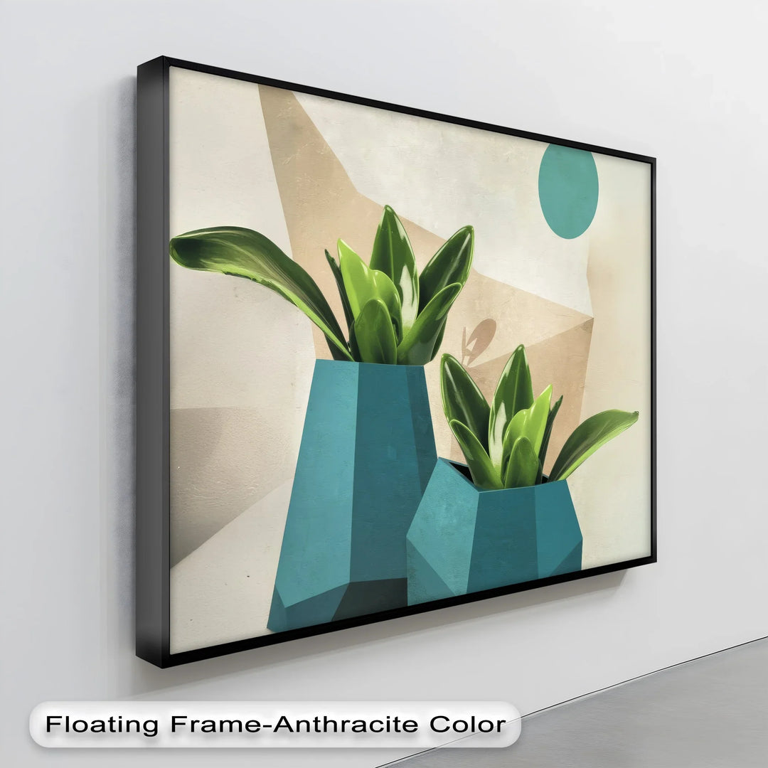 Geometric Serenity – Modern Succulent Plant Canvas Print - MyPhotoStation