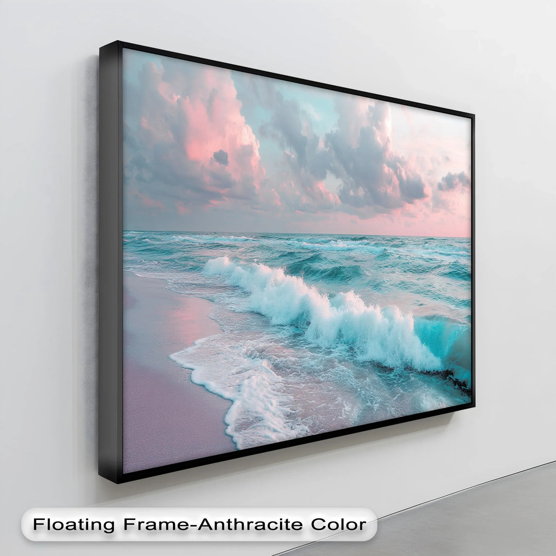 Cotton Candy Sky Over Ocean Waves – Tranquil Seaside Canvas Print - MyPhotoStation