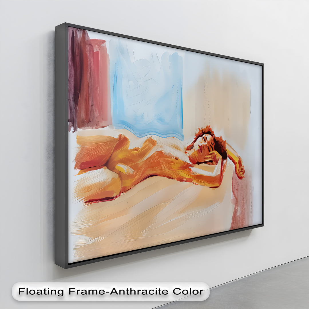 Painted Reverie – Abstract Nude Wall Art | Large Framed Canvas