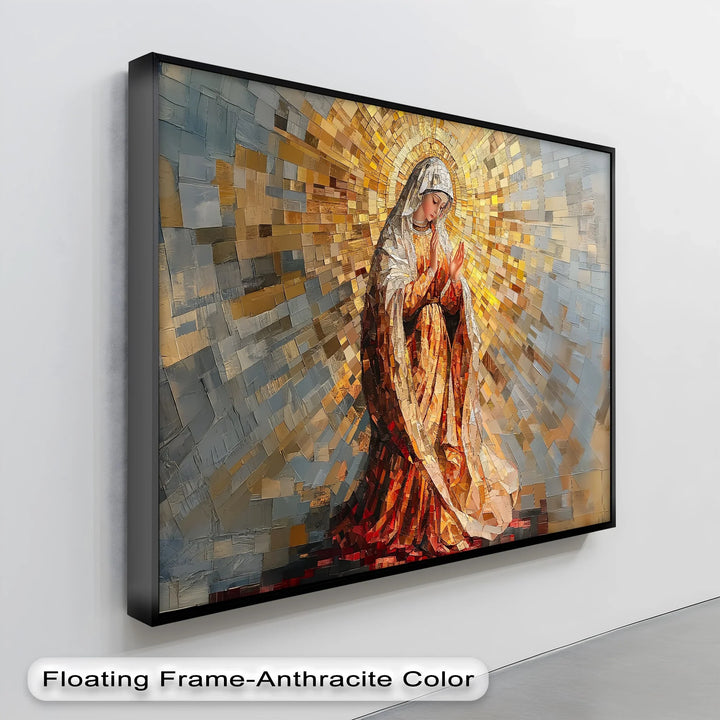 Radiant Grace – Virgin Mary Mosaic Style Canvas Print - MyPhotoStation