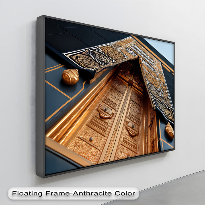 Golden Kaaba Door – Sacred Islamic Architecture Canvas Print