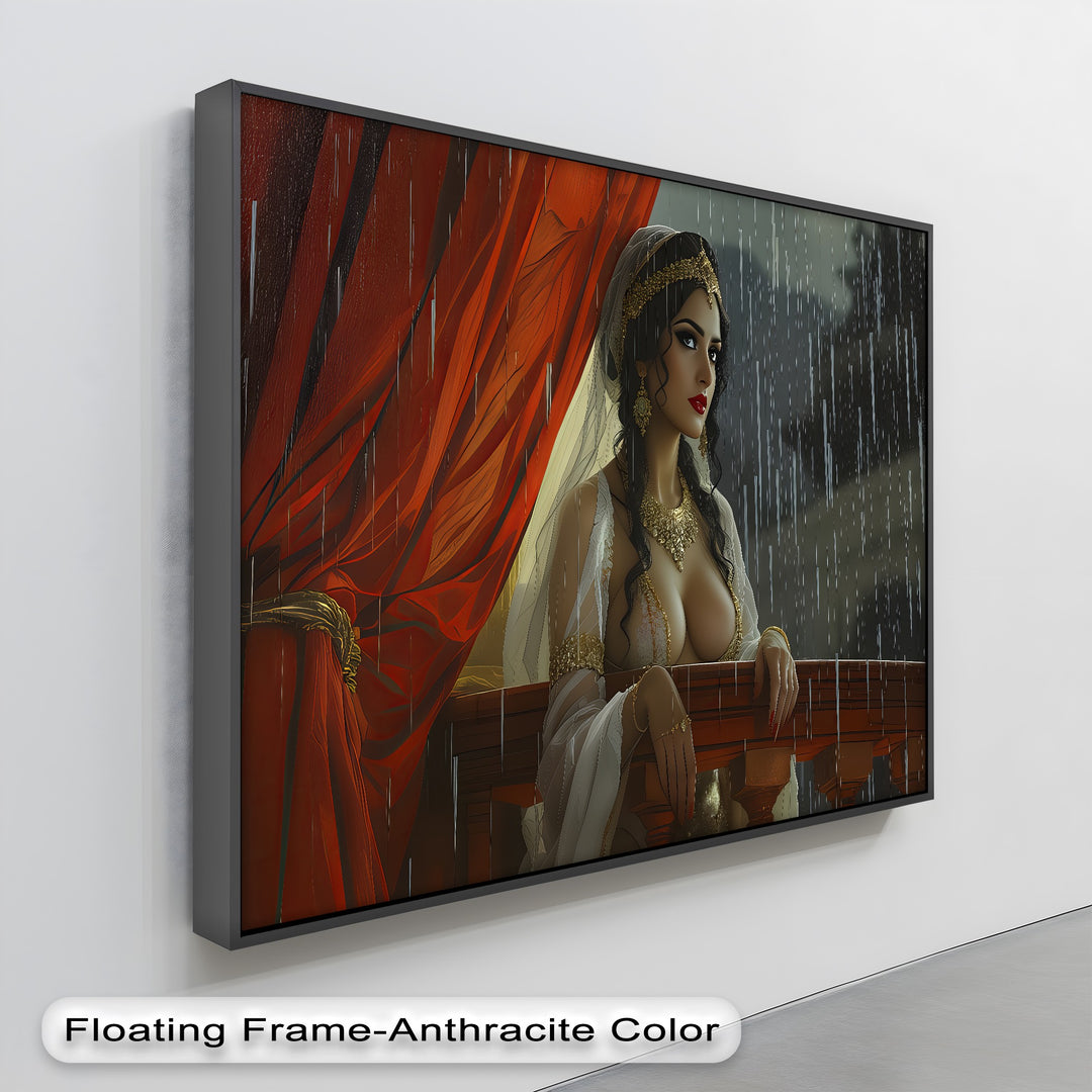 Velvet Rain – Balcony Erotic Canvas Wall Art | Framed Canvas