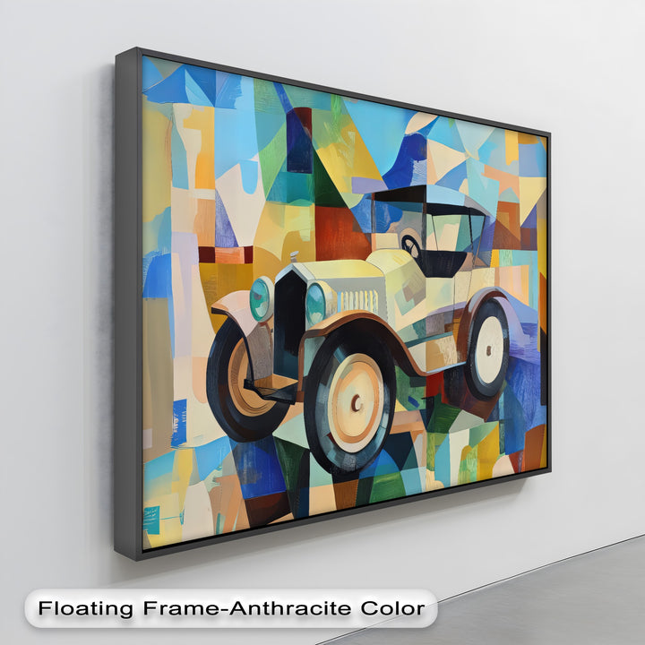 Geometric Vintage Car – Car Canvas Print