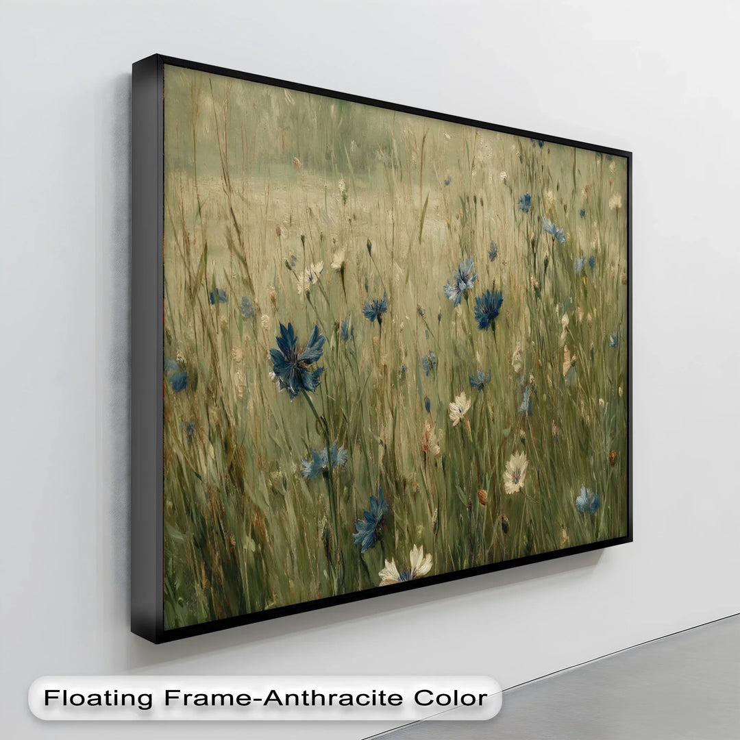 Whispers of Blue – Wildflower Meadow Scene Canvas Print - MyPhotoStation