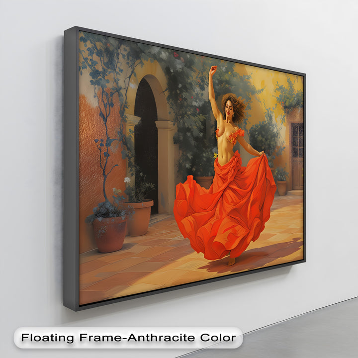 Dancing Woman in Red Skirt – Erotic Canvas Wall Art | Abstract Art
