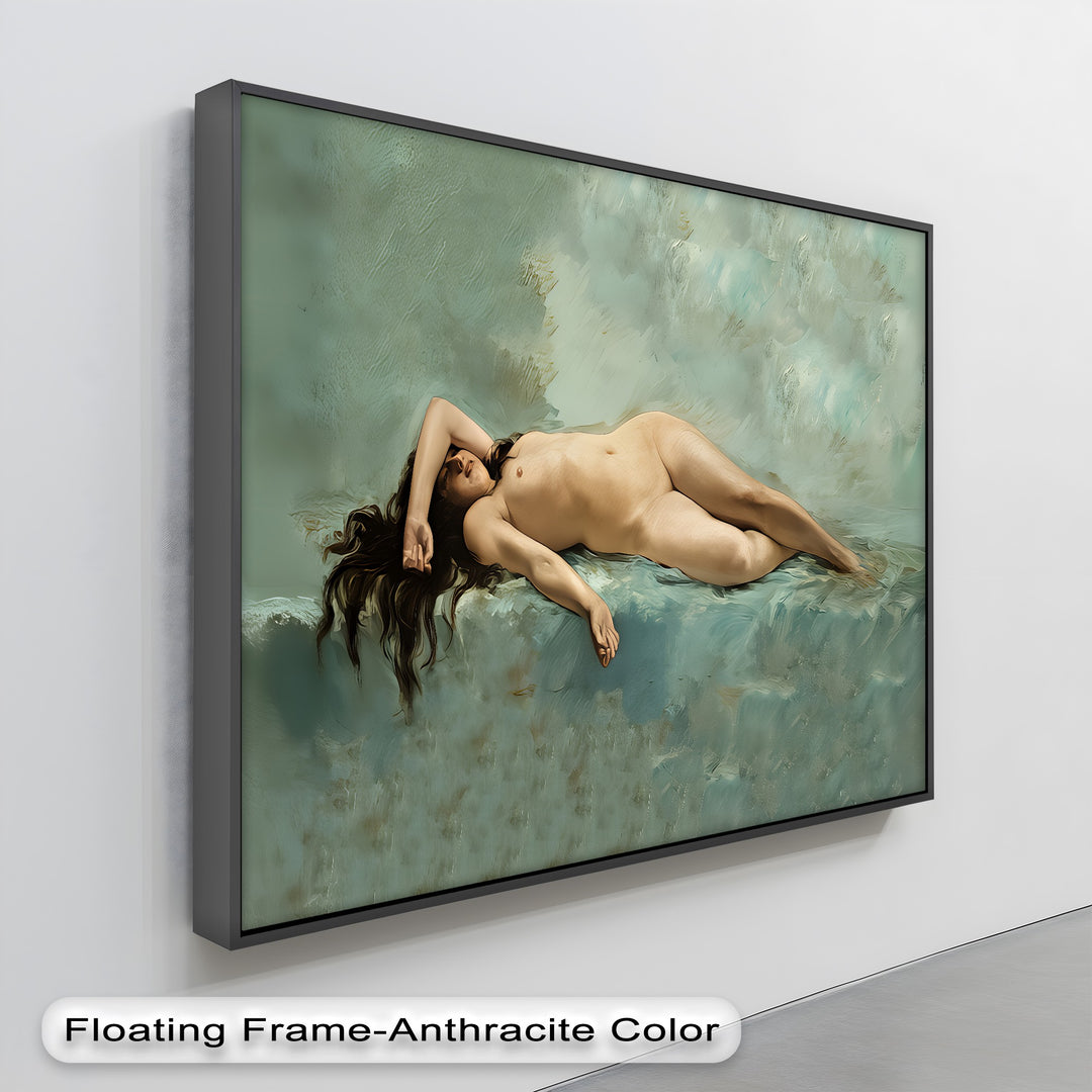 Celestial Nude – Serene Reclining Female Canvas Wall Art | Nude Art