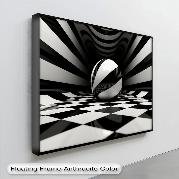 Geometric Sphere Illusion – Black & White Canvas Print - MyPhotoStation