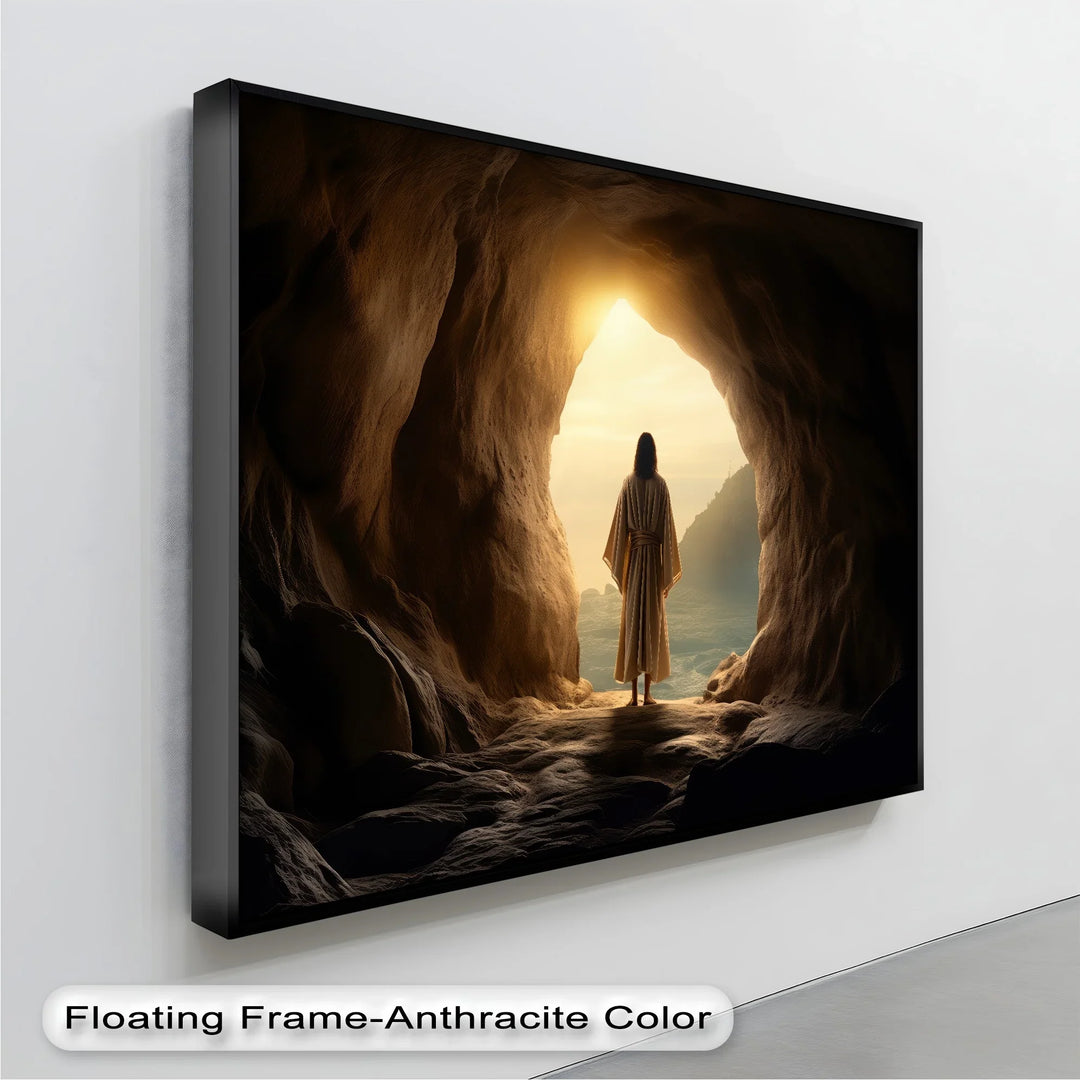 The Light of Resurrection – Jesus Emerging from the Tomb Canvas Print - MyPhotoStation