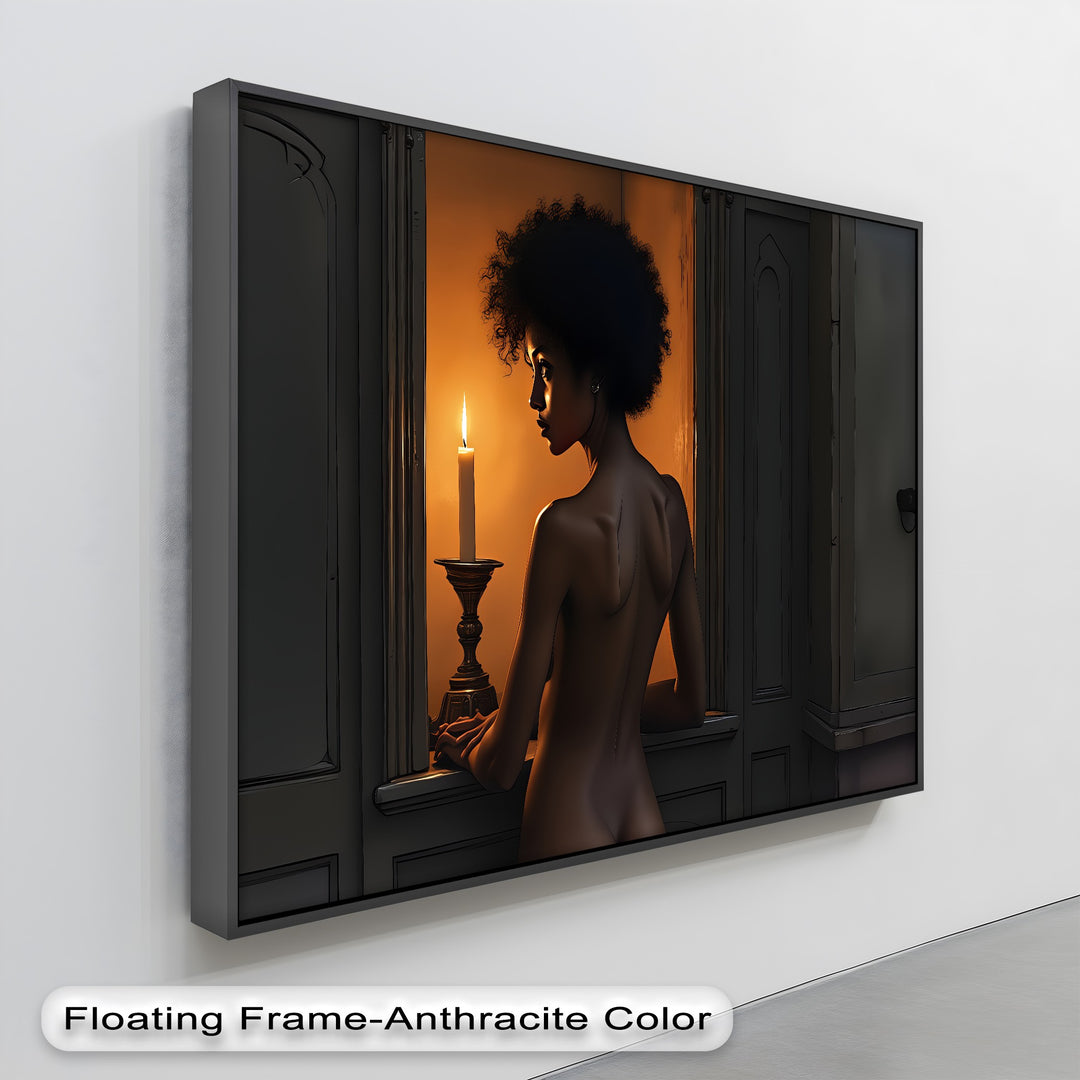 Candlelight Gaze – Erotic Canvas Wall Art | Framed Bedroom Art
