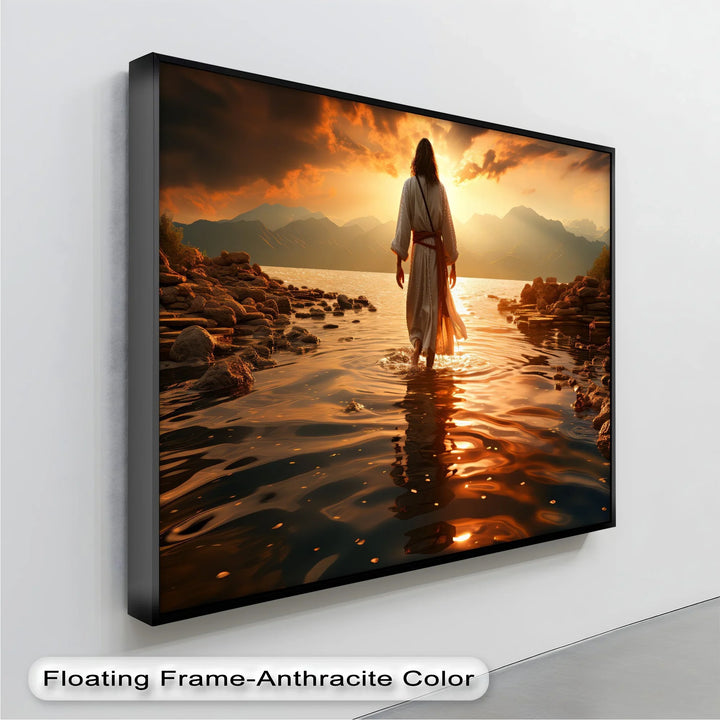 Sunset Grace – Jesus Walking on Water Canvas Print - MyPhotoStation