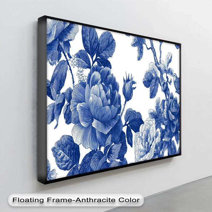 Botanical Blue Rose Garden – Vintage Floral Canvas Print - MyPhotoStation
