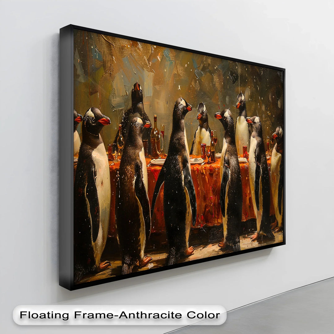 Penguin Banquet – Whimsical Animal Canvas Print - MyPhotoStation