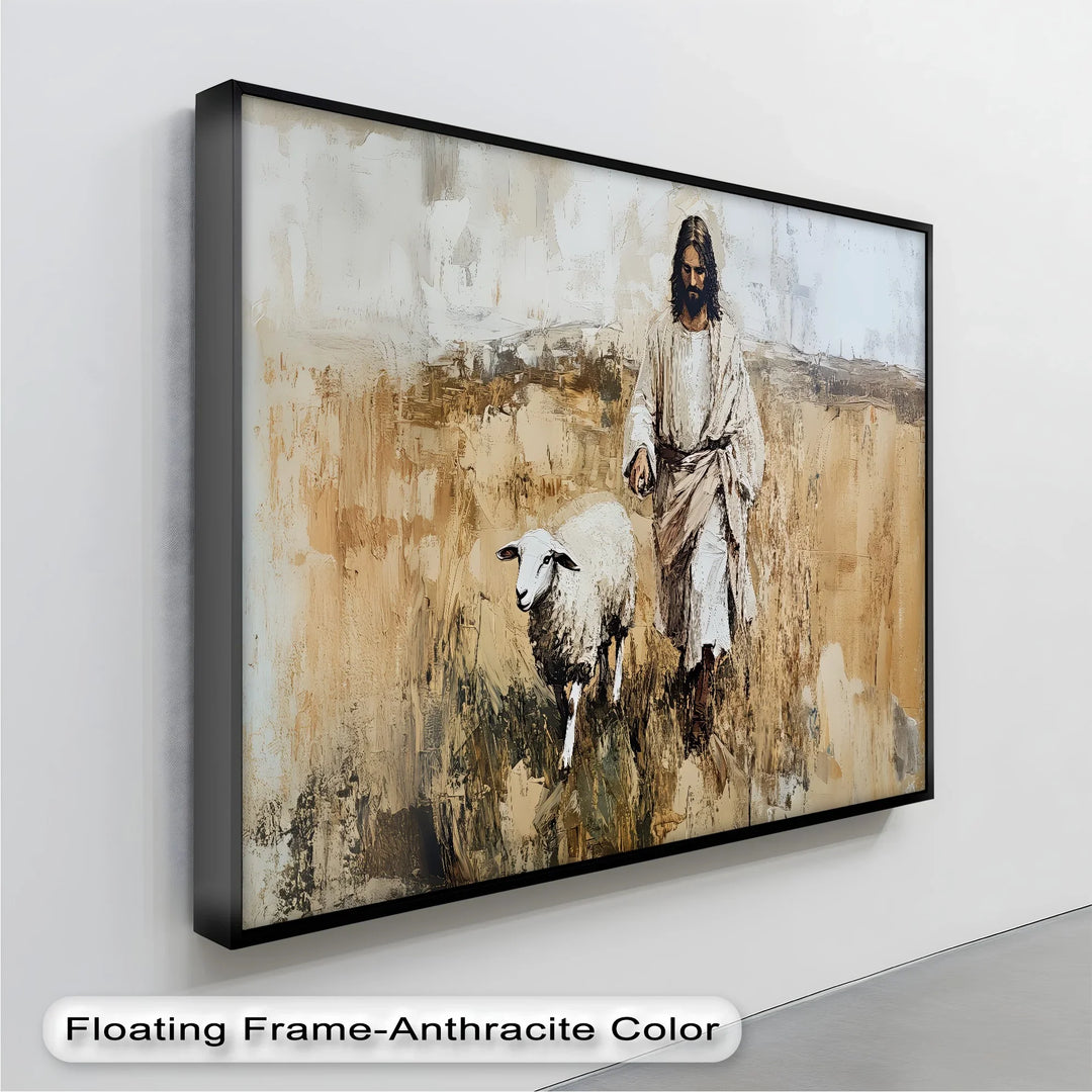 The Shepherd’s Walk – Jesus with a Lamb in a Wheat Field Canvas Print - MyPhotoStation