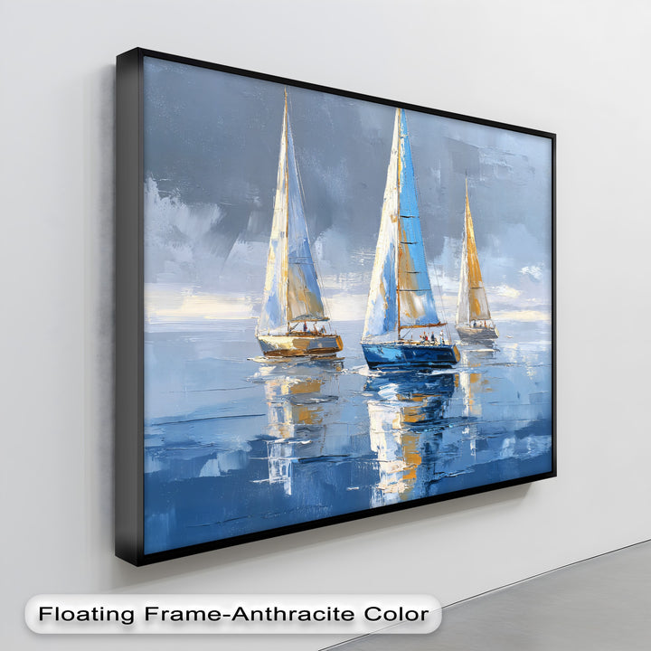 With high color saturation, the sailing boats canvas print showcases elegant coastal sailboat wall art, a stunning example of high quality canvas prints.