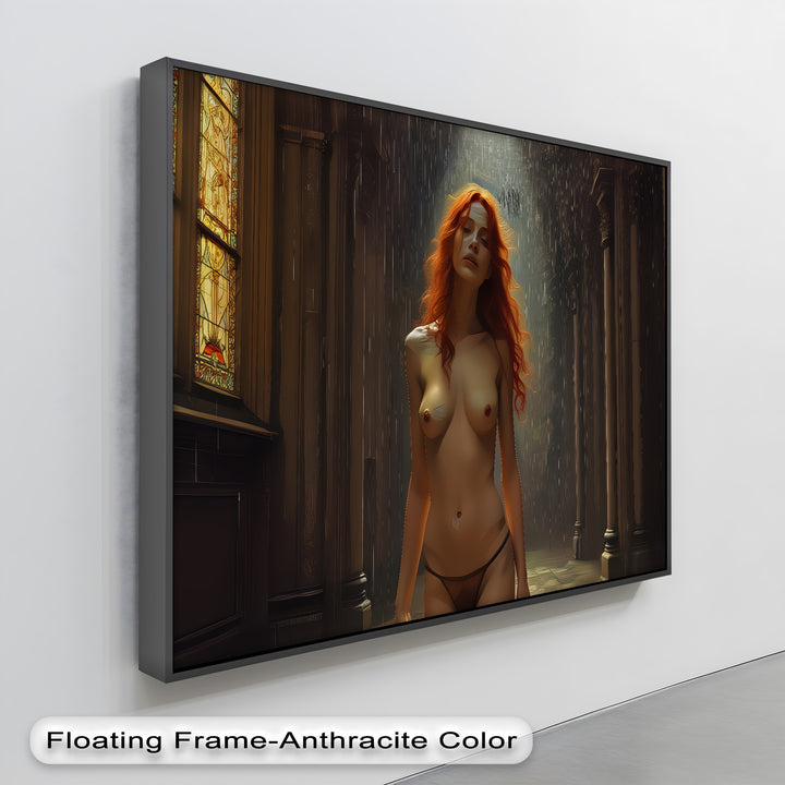 Crimson Confession – Erotic Dark Moody Canvas Wall Art | Framed Art