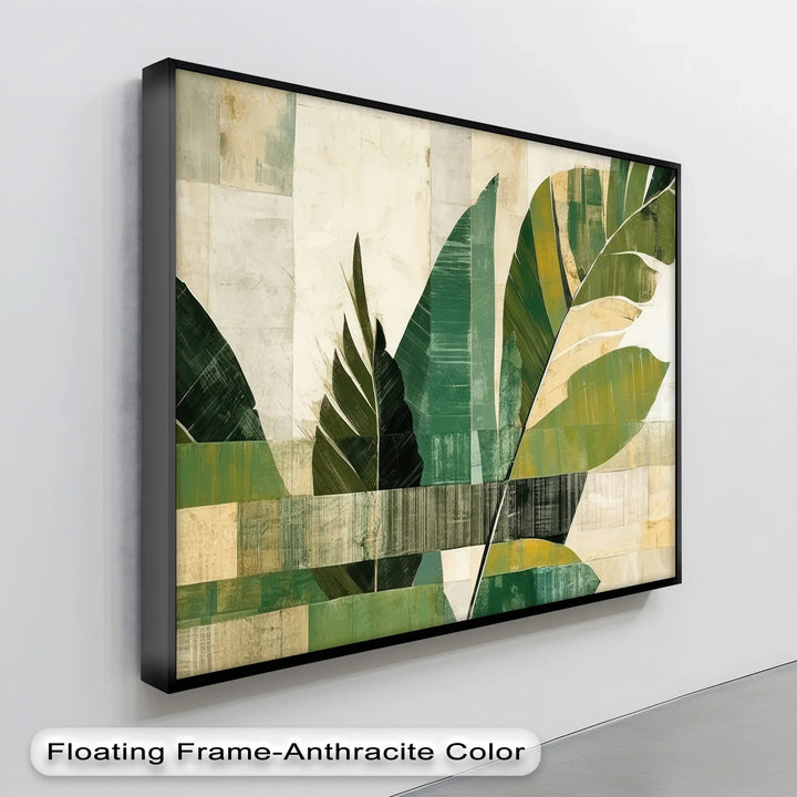 Tropical Geometry – Abstract Banana Leaf Canvas Print - MyPhotoStation