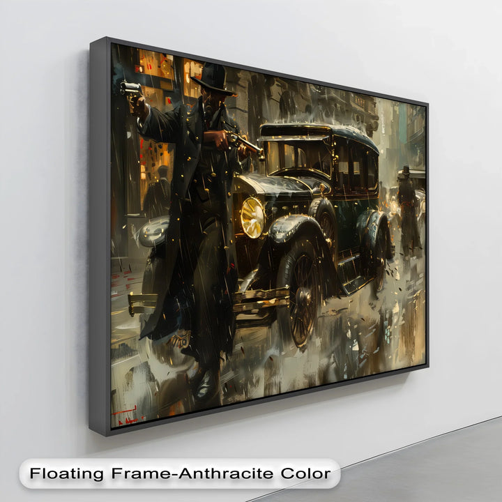 1920s Gangster Shootout Scene – Car Canvas Print - MyPhotoStation