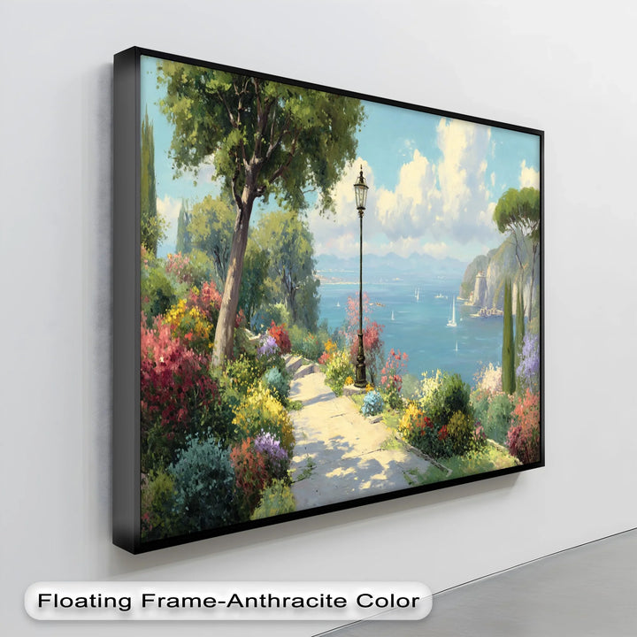 Coastal Garden Stroll – Mediterranean Landscape Canvas Print - MyPhotoStation