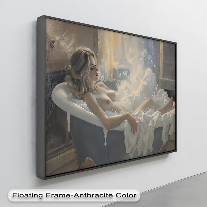 Sensual Woman in Bathtub – Erotic Canvas Wall Art | Framed Art