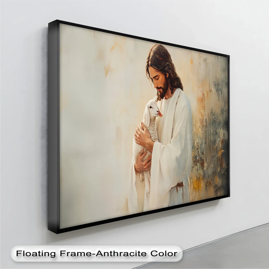 The Good Shepherd – Jesus Holding Lamb Canvas Print - MyPhotoStation
