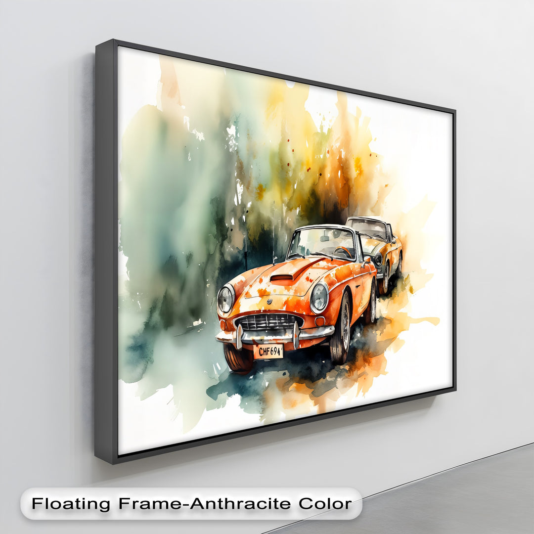 Orange Convertible Classic Cars – Car Canvas Print - MyPhotoStation