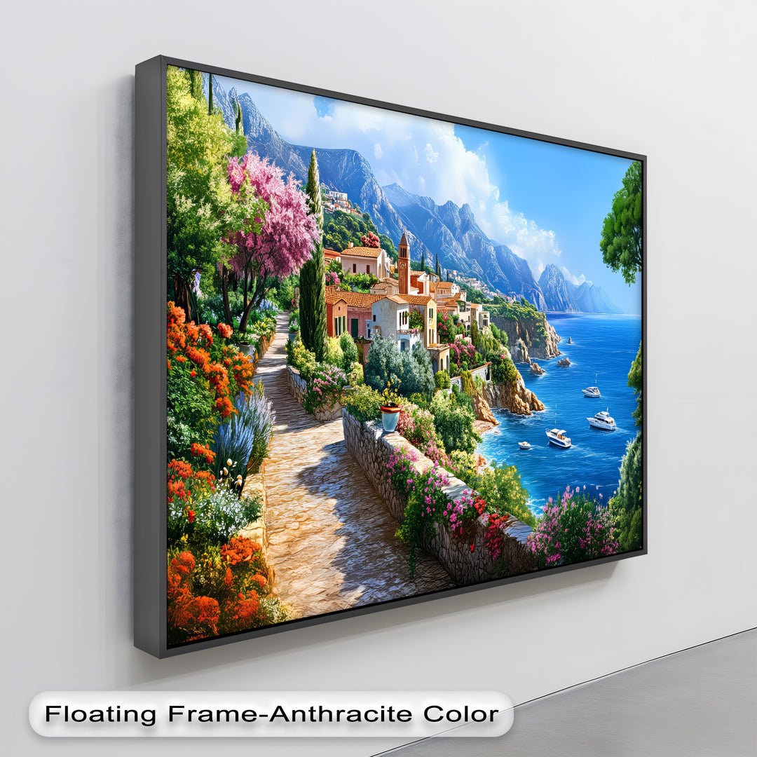 Mediterranean Pathway – Coastal Village Canvas Wall Art
