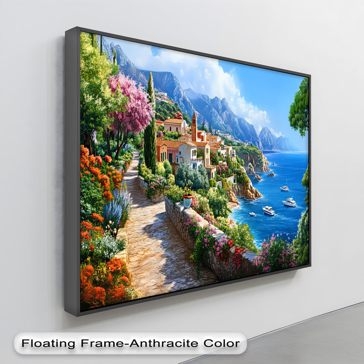 Mediterranean Pathway – Coastal Village Canvas Wall Art