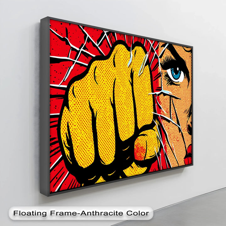 Shattered Stare – Pop Art Punch Comic Canvas Print