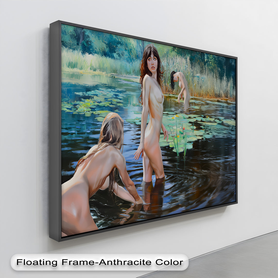 Water Lilies and Whispers – Nude Erotic Canvas Wall Art | Sexy Art