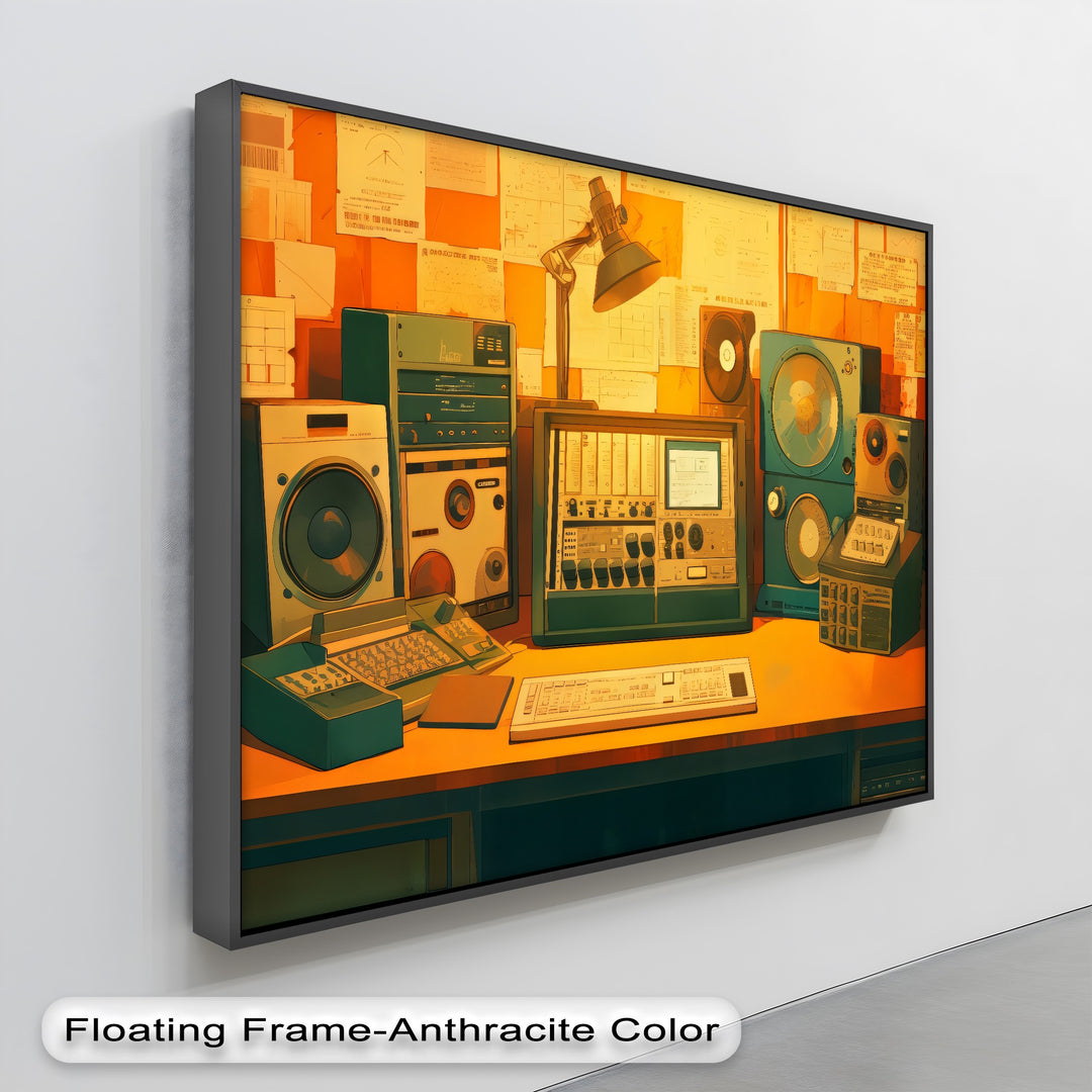 Studio Lab Vibes – Retro Audio Engineering Canvas Print