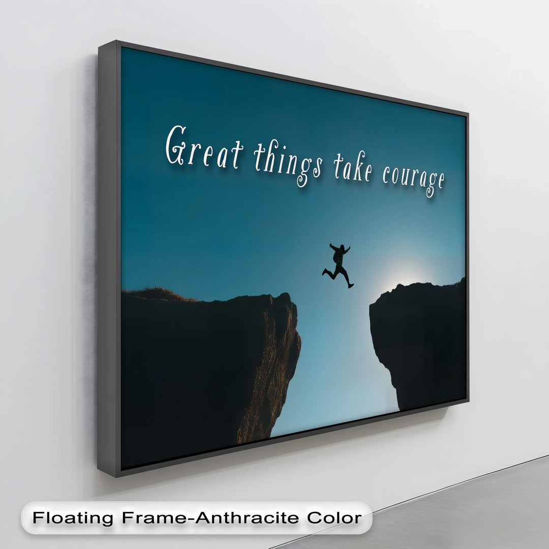 Leap of Faith – Courageous Action Inspirational Canvas Print