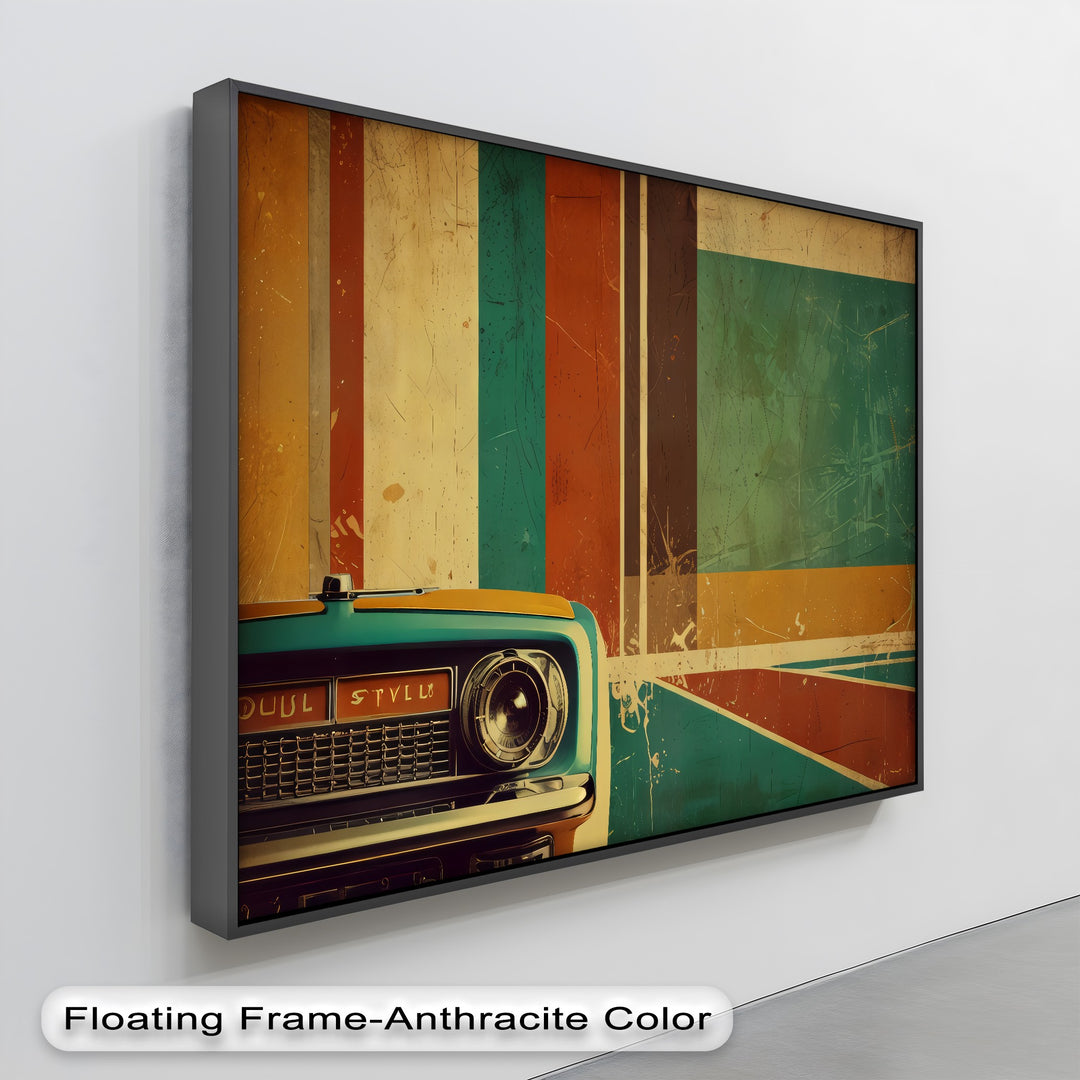 Soul Style Machine – Retro Car & Geometric Canvas Print