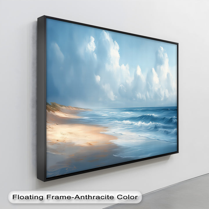 Golden Beach and Blue Ocean - Canvas Wall Art