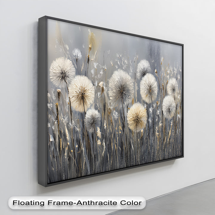 Whispers of the Meadow – Dandelion Field in Neutral Tones Canvas Print