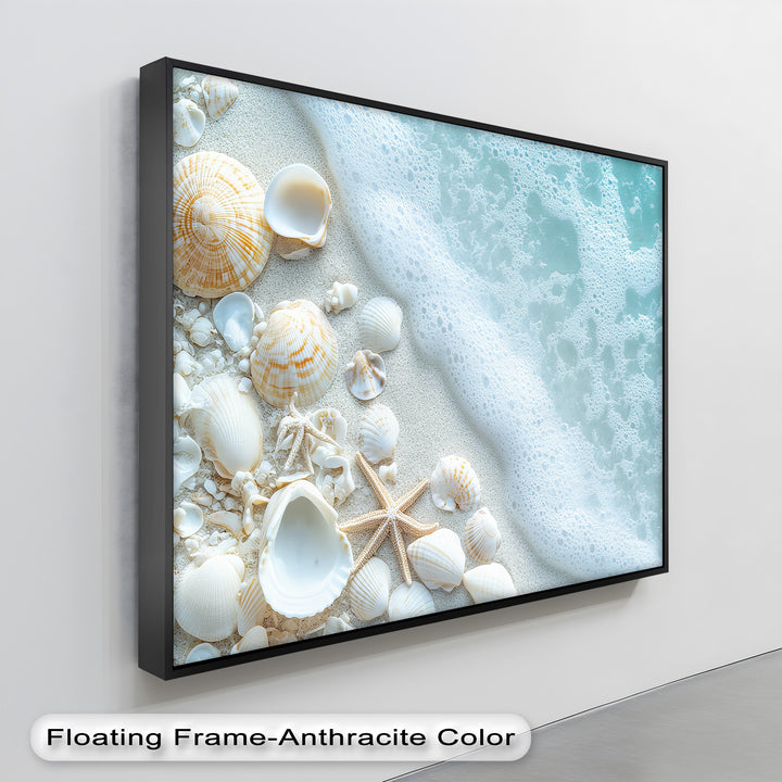 Transform your space into a peaceful coastal retreat with this ocean shore wall decor, designed to evoke the sounds and textures of the beach.

