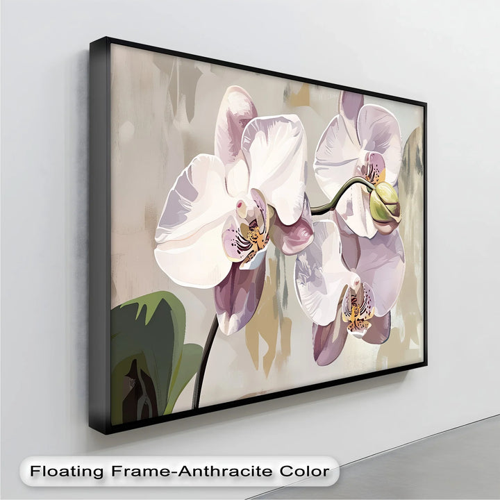 Orchid Grace – Soft White and Lavender Floral Canvas Wall Art - MyPhotoStation