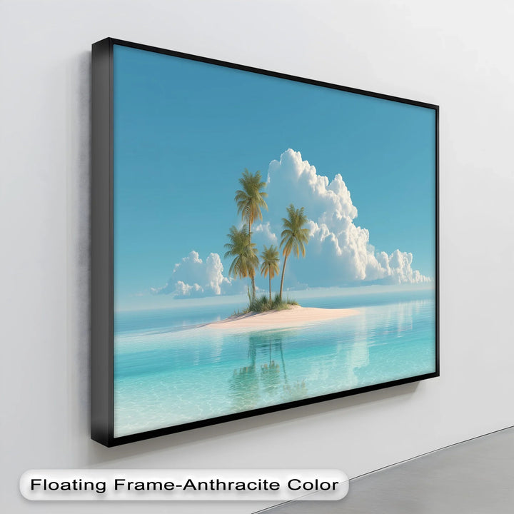 Tropical Island Paradise – Minimalist Palm Beach Canvas Print - MyPhotoStation