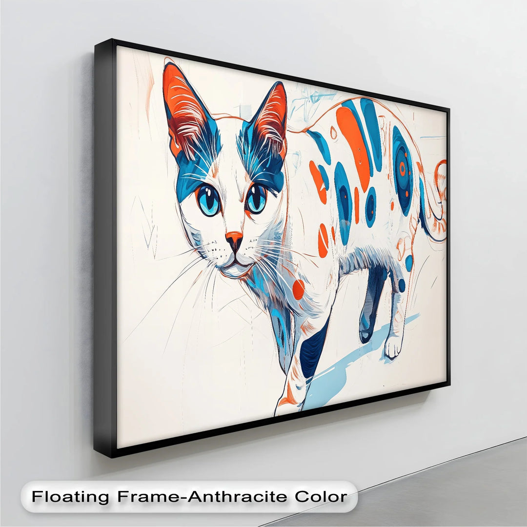 Cosmic Cat – Abstract Pop Art Style Feline Cat Canvas Print - MyPhotoStation