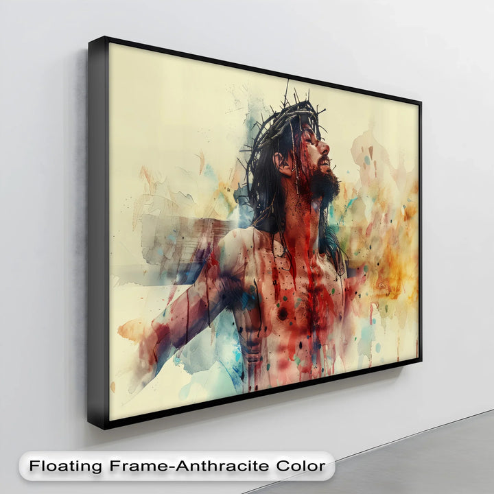 Sacrifice and Glory – Jesus Crucifixion Abstract Canvas Print