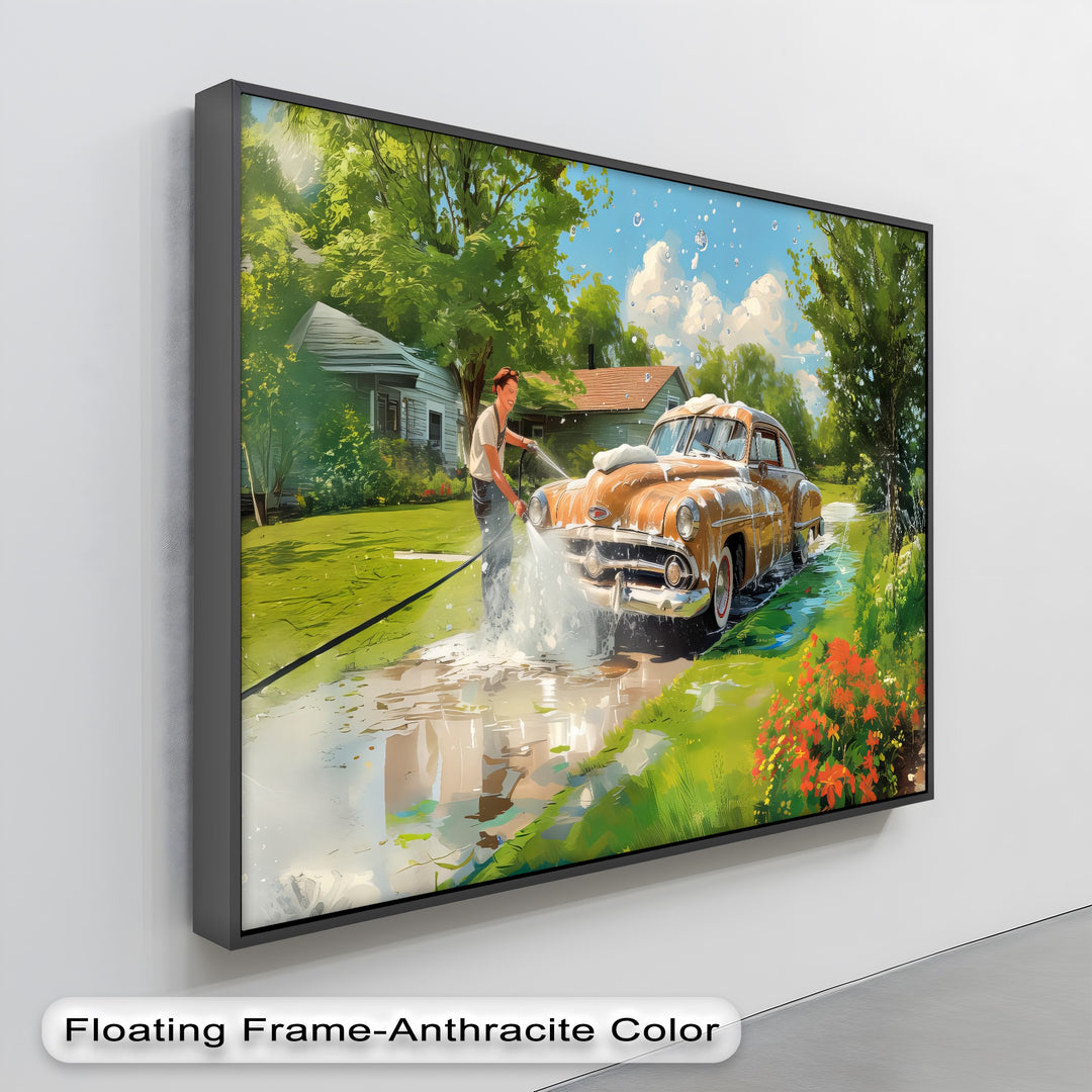 Classic Car Wash Nostalgia – Car Canvas Print