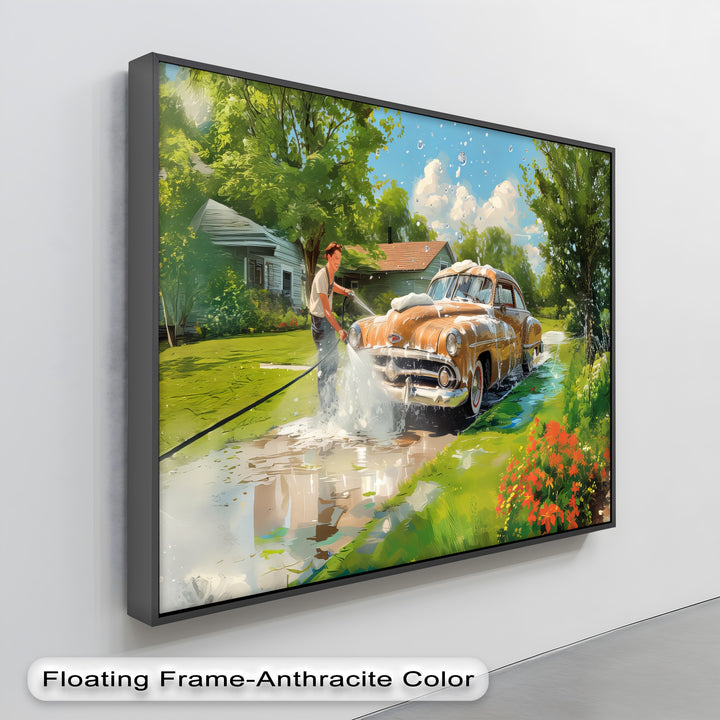 Classic Car Wash Nostalgia – Car Canvas Print