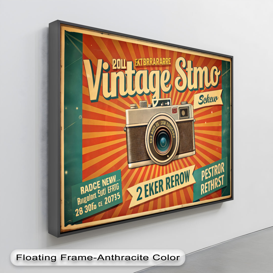 Flashback Pop – Retro Camera Poster Style Canvas Print