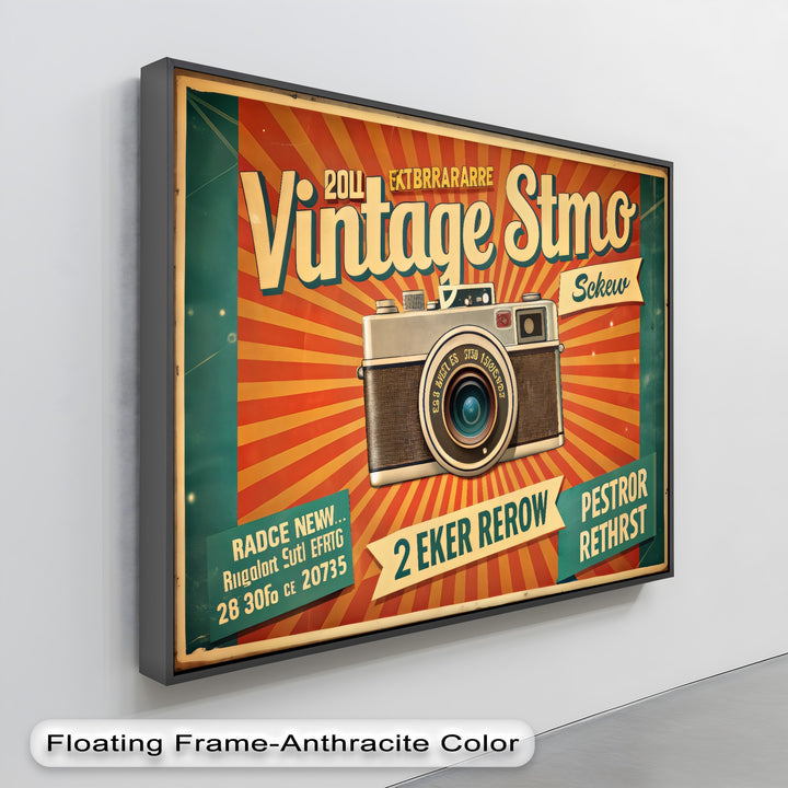 Flashback Pop – Retro Camera Poster Style Canvas Print