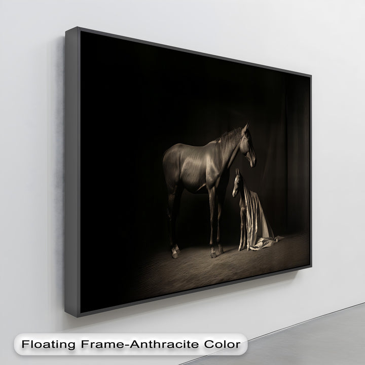 Sacred Bond – Mare and Foal in Gentle Light Canvas Print